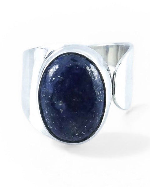 Lapis Lazuli Wrap Sterling Silver Ring