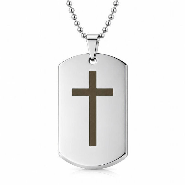 MEN'S "CROSS" STAINLESS STEEL NECKLACE