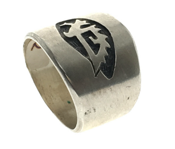 TaperedHopi Burnished Bear Head Sterling Silver Ring