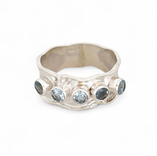 Blue Topaz Sterling Silver Band