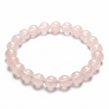 Crystal Rose Quartz Round Bead Bracelet