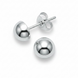 Ball Stud Half 12mm Sterling Silver Earring