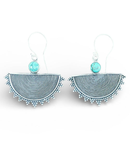 Turquoise Moon Sterling Silver Earring
