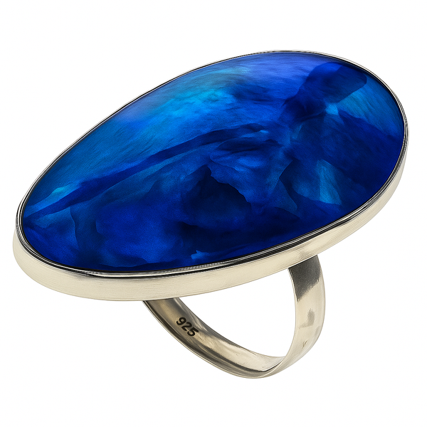 Paua Blue Dyed 9.25 Sterling Silver Ring