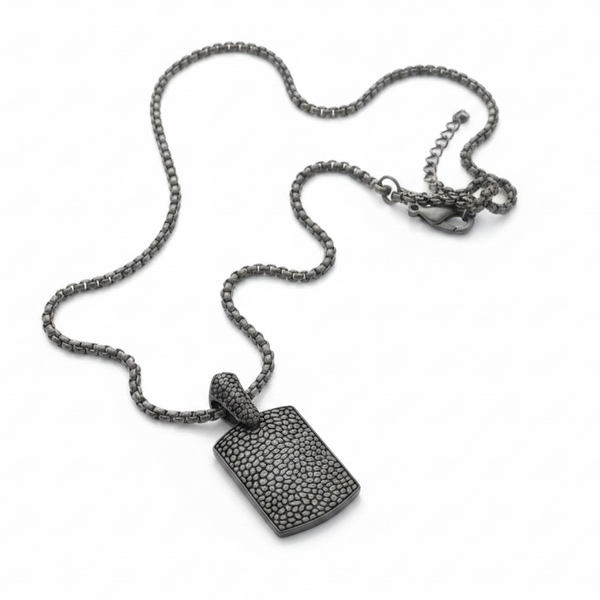 Necklace Reptile Texture Dog Tag Pendant Necklace – Stainless Steel