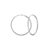 Hoop 2/40mm Silver Thick Hoop Earrings - 4491