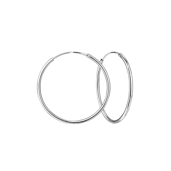 Hoop 2/40mm Silver Thick Hoop Earrings - 4491