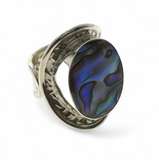 Paua Wrap Weaved Sterling Silver Ring