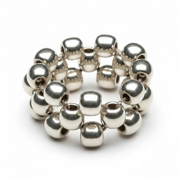 Ball Stretchy Sterling Silver Ring