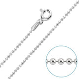 .925 Silver Ball Chain Necklace - Silver Bead Chain 1.5mm