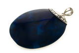Paua Dyed Blue Sterling Silver Pendant