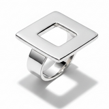 Square Open Frame .925 Sterling Silver Ring