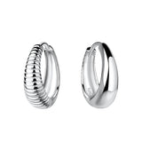 Sterling Silver 16mm Silver Huggie Earrings - 20122