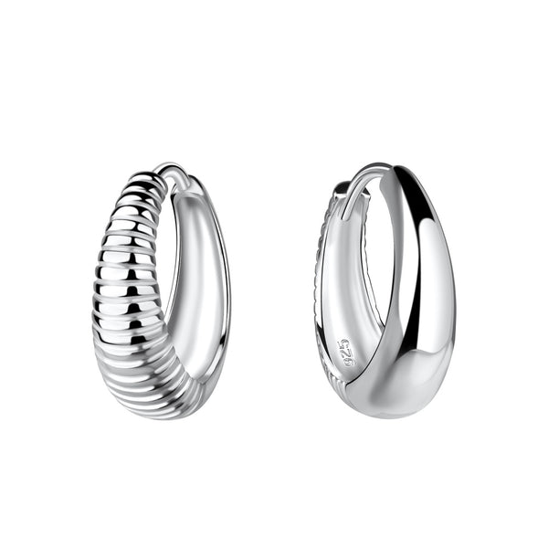 Sterling Silver 16mm Silver Huggie Earrings - 20122