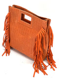Italian Woven Suede Fringe Crossbody