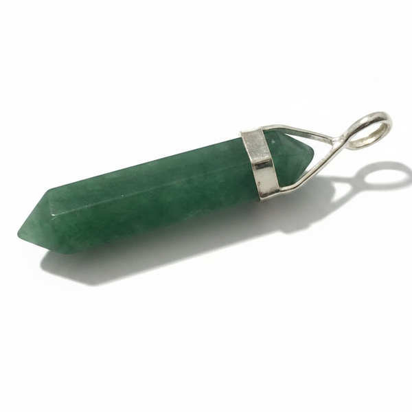 Crystal Green Aventurine Double Terminated Sterling Silver Pendant