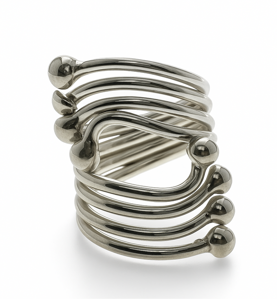 Wrap Four Wire Ball Sterling Silver Ring