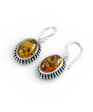 Amber Sterling Silver Earrings