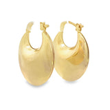 18K Gold Filled Large Crescent Drop Lever Back Hoop Earrings (L438)