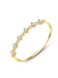 Gold Plated Sterling Silver Cubic Zirconia Dainty Band Ring