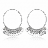 Hoop Sterling Silver Dangle Earrings