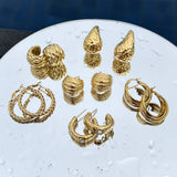 Teardrops Earrings, 18K Gold Plated Steel