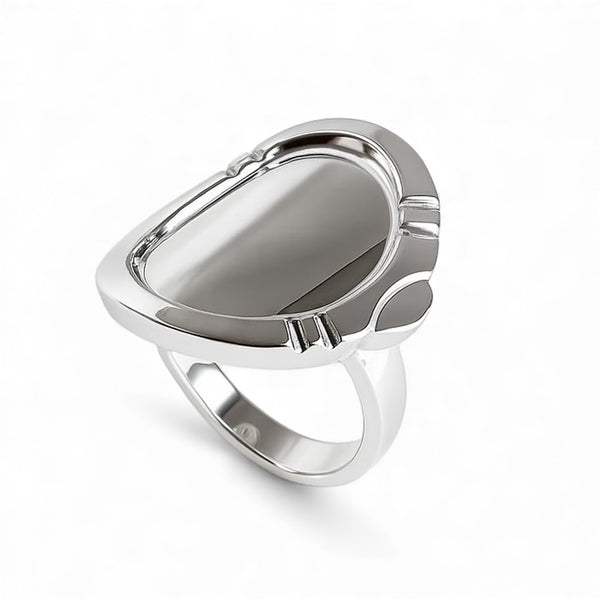 Large Oval Sterling Silver Ring
