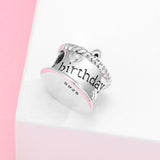 S925 Sterling Silver Birthday Cake Pendant