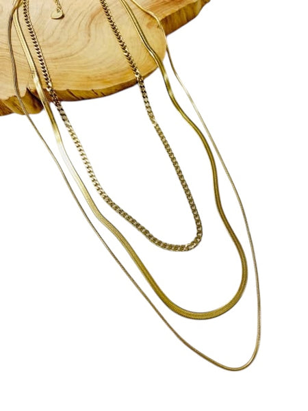 Stainless Steel Irregular Trend Multi Strand Necklace