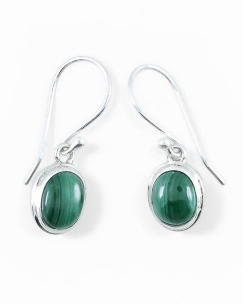 Malakite Sterling Silver Earrings