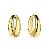 Gold Plated 16mm Sterling Silver Huggie Earrings - 20471
