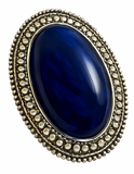 Paua Dyed Blue Sterling Silver Framed Ring
