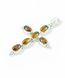 Amber Sterling Silver Cross