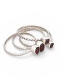 Garnet Four Ring Sterling Silver