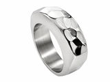 Hammered Bridge Sterling Silver Band