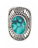 Turquoise Shield Sterling Silver Ring