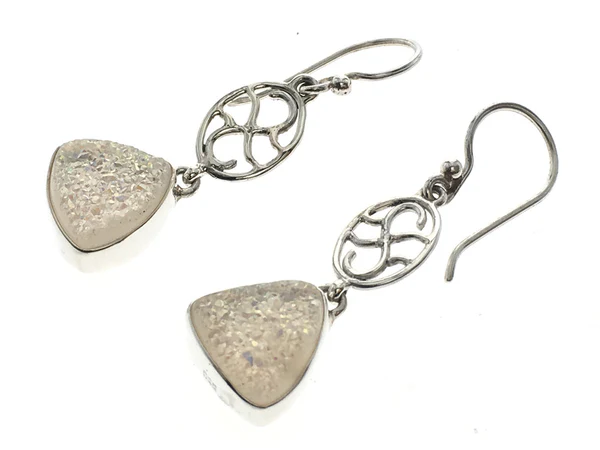 Druzy Sterling Silver .925 Drop Earrings