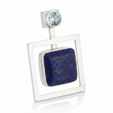 Lapis Lazuli & Blue Topaz Sterling Silver Pendant