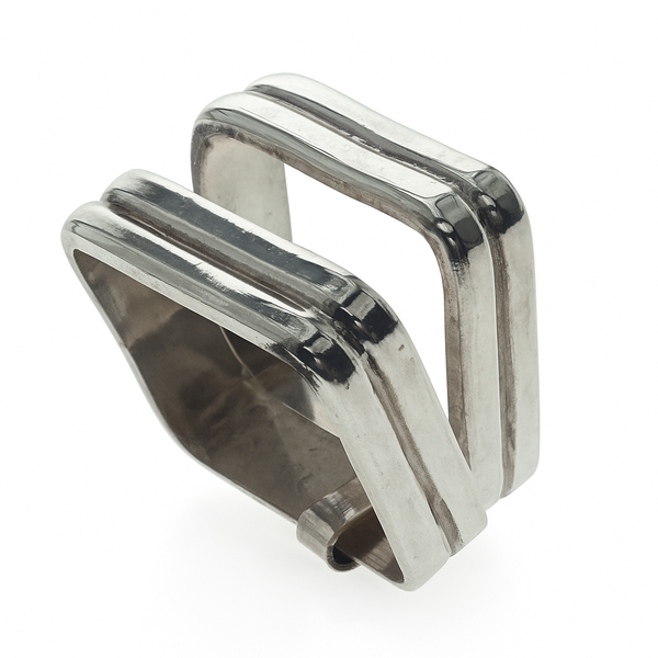 Hinged Grooved Box Sterling Silver Ring