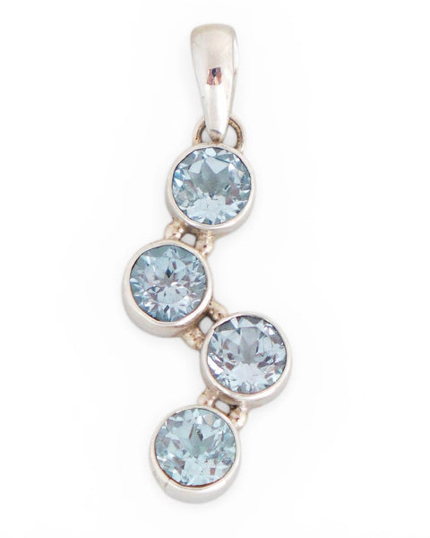 Blue Topaz Sterling Silver Pendant