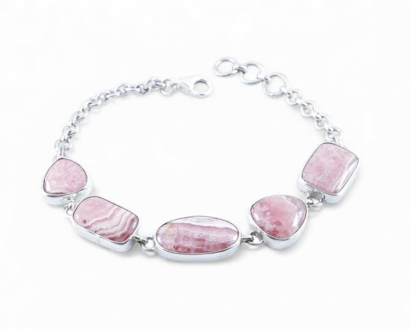 Rhodochosite Sterling Silver Bracelet