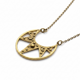 Gold Plated 925 Sterling Silver Half Sun Choker Necklace