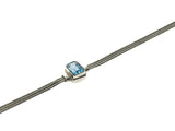 Blue Topaz Sterling Silver Three Strand Bracelet