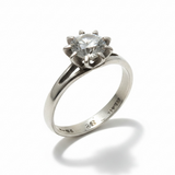 Cubic Zirconia Solitaire Sterling Silver Ring