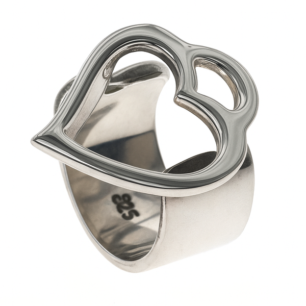 Heart Open .925 Sterling Silver Ring
