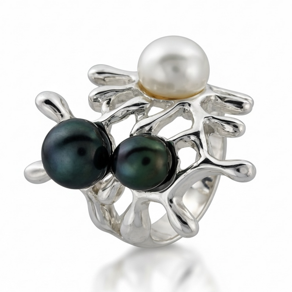 Pearl Flower .925 Sterling Silver Ring