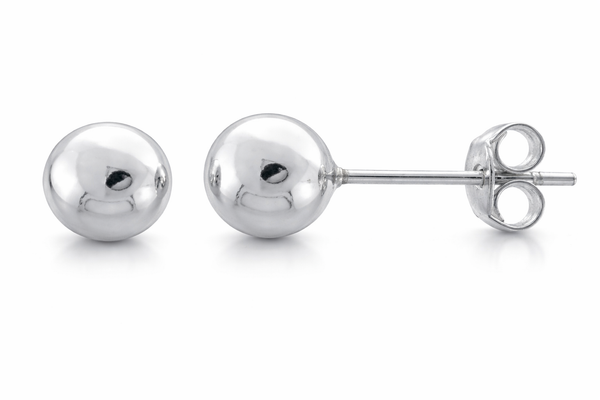 Ball Stud 6mm Sterling Silver Earrings - Essentially Silver Jewelry
