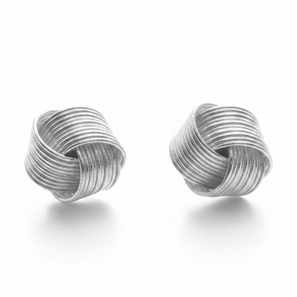 Knot 6mm Wire Sterling Silver Earrings
