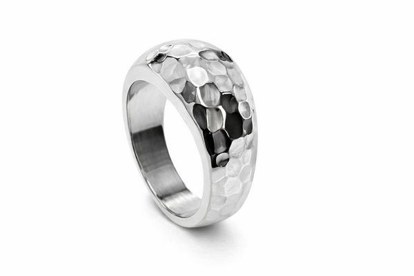 Hammered 10mm Dome Sterling SilverRing – Mexican Artisan Craftsmanship - Essentially Silver Jewelry