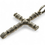 Cross Grooved Sterling Silver Pendant
